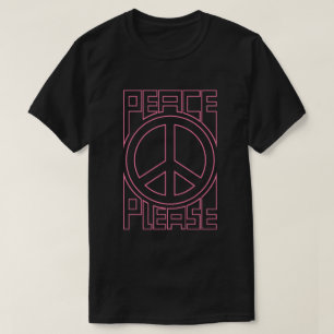 T-shirt Lettre de contour rose pour la paix s'il vous plaî
