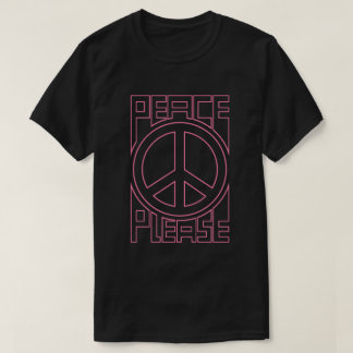 T-shirt Lettre de contour rose pour la paix s'il vous plaî