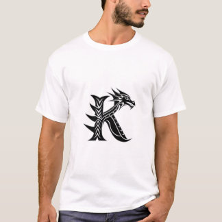 T-shirt Lettre de dragon K – Conception initiale de dragon