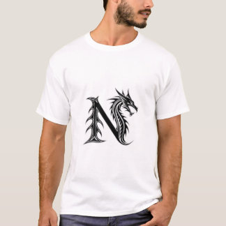 T-shirt Lettre de dragon N – Conception de dragon de fanta