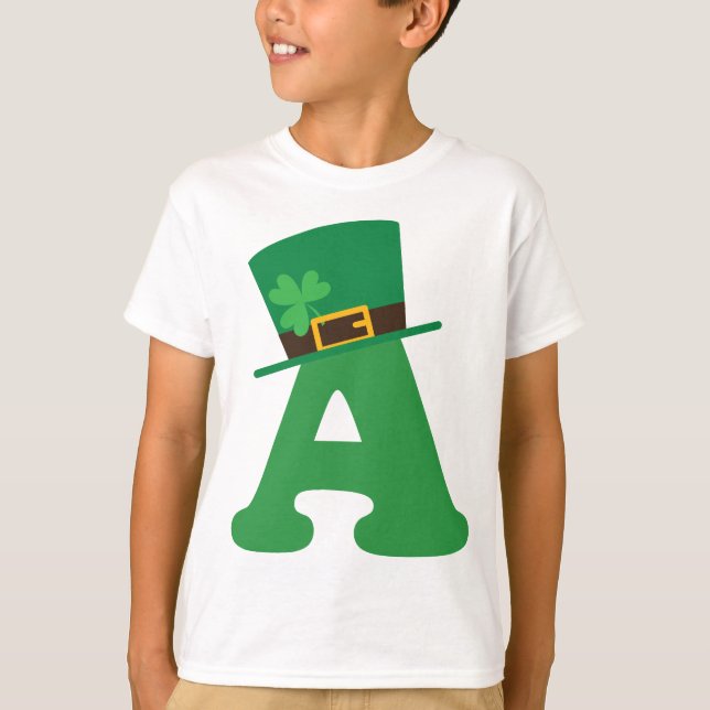T-shirt Lettre de Jour de la Saint Patrick un alphabet (Devant)