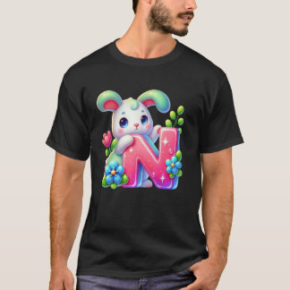 T-shirt Lettre de l'alphabet de Pâques N u2013 Œuf ABC drô