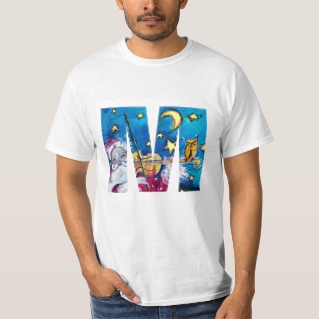 T-SHIRT LETTRE DE NOËL M / MONOGRAM PÈRE NOËL INSPIRÉ (Devant)