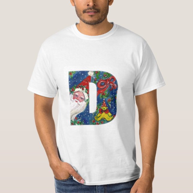 T-SHIRT LETTRE DE NOËL / SANTA CLAUS AVEC RIBBON ROUGE (Devant)