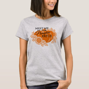 T-shirt Lettre de patchs Citrouille de Thanksgiving de Chu