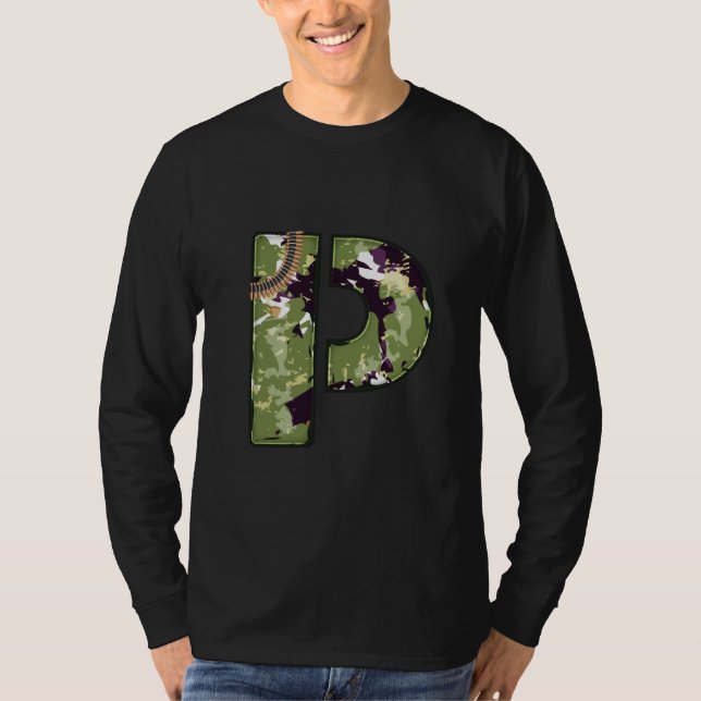 T-shirt Lettre De Style Militaire P (Devant)