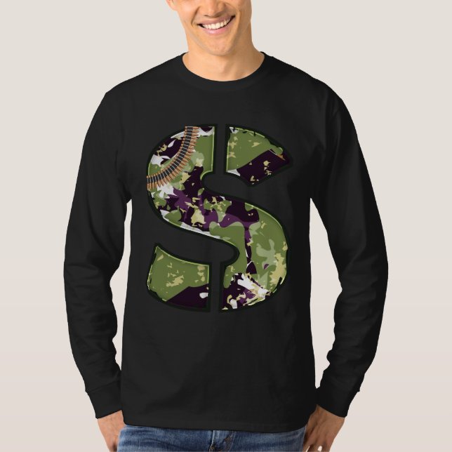 T-shirt Lettre De Style Militaire S (Devant)