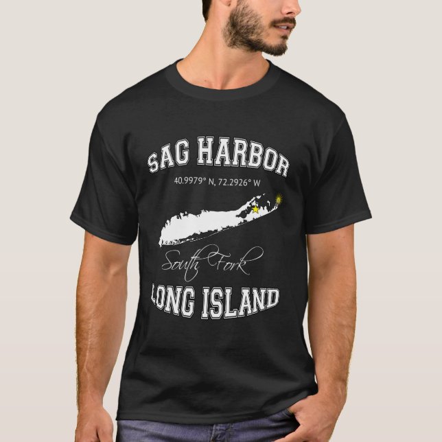 T-shirt Lettre de Varsity de Sag Harbour Long Island New Y (Devant)