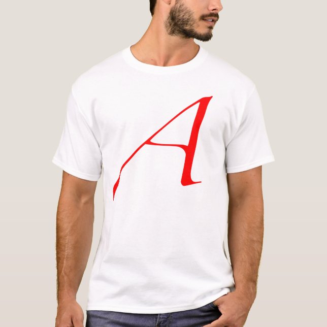 T-shirt Lettre d'écarlate A (pour l'athée) (Devant)
