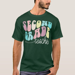 T-shirt Lettre d'enseignant rétro de 2e année