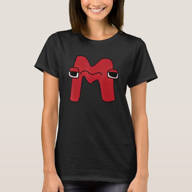 T-shirt Lettre d'intérêt M Alphabet Lore (Devant)