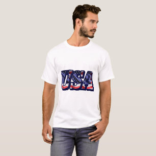 T-shirt LETTRE Drapeau américain, Chemise Lumière Drapeau