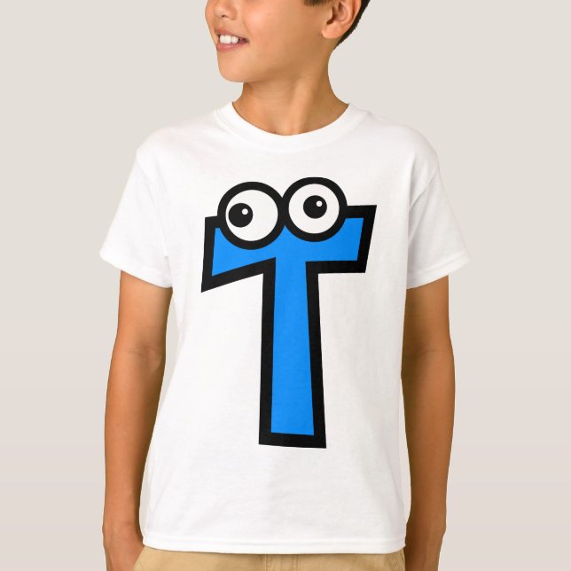 T-shirt Lettre drôle T de monogramme (Devant)