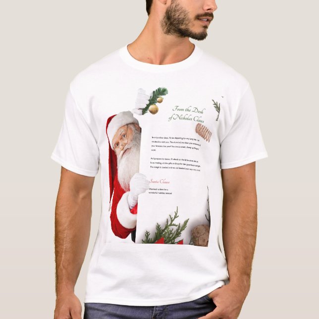 T-shirt Lettre du bureau de Nicolas Claus Noël (Devant)