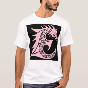 T-shirt Lettre E de style dragon, Alphabet Dragon, Monogra
