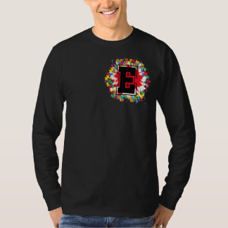 T-shirt Lettre E initiale Sensibilisation sur l'autisme pe