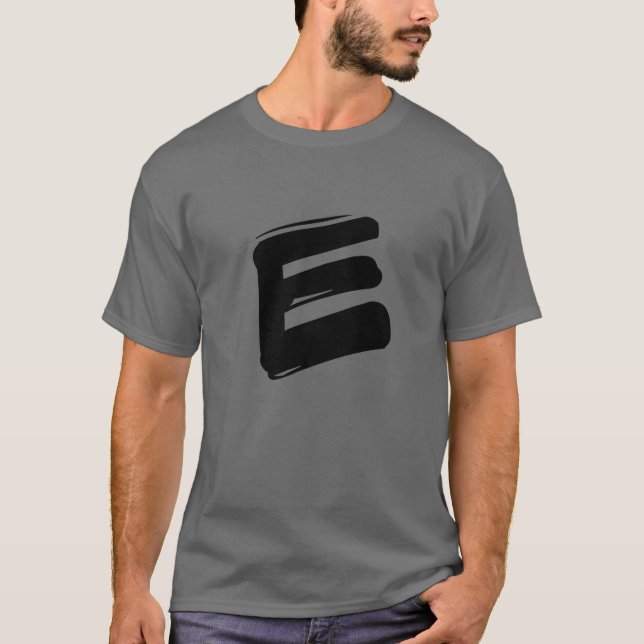 T-shirt Lettre E Monogramme Alphabet Majuscule Initiale Un (Devant)