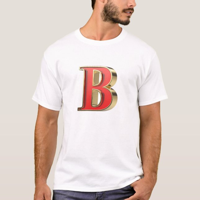 T-shirt Lettre en verre rouge B (Devant)