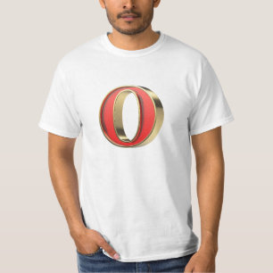 T-shirt Lettre en verre rouge O