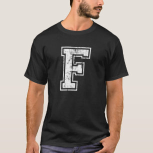 T-shirt Lettre F Alphabet majuscule Collège scolaire initi