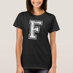 T-shirt Lettre F Alphabet majuscule Collège scolaire initi