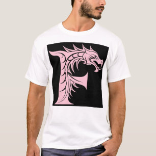 T-shirt Lettre F de style dragon, Alphabet Dragon, Monogra