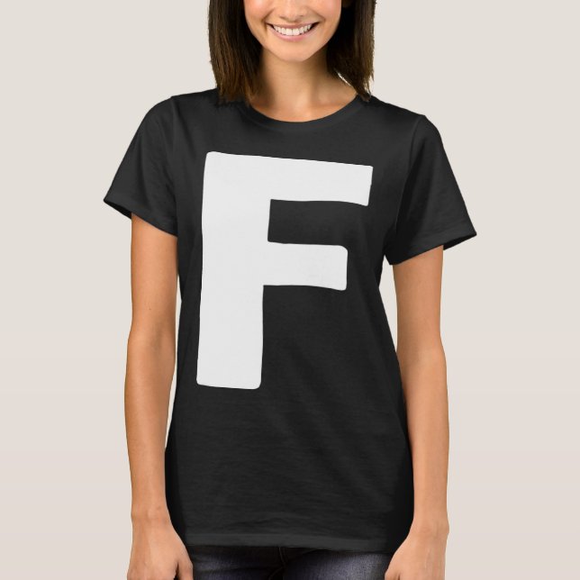 T-shirt Lettre F grand et blanc gras (Devant)