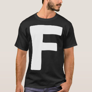 T-shirt Lettre F grande et blanche en gras