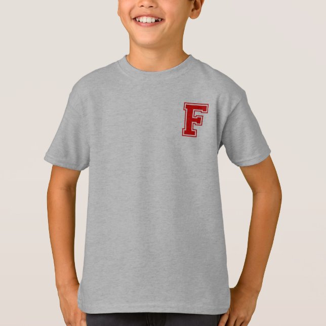 T-shirt Lettre F - Nom initial Alphabet Monogramme (Devant)