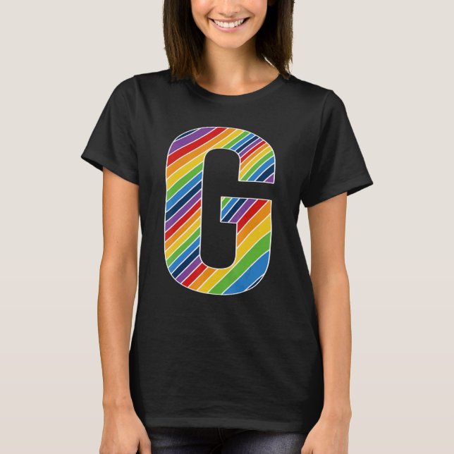T-shirt LETTRE G Gay pride Lesbien Bisexuel Trans LETTRE G (Devant)