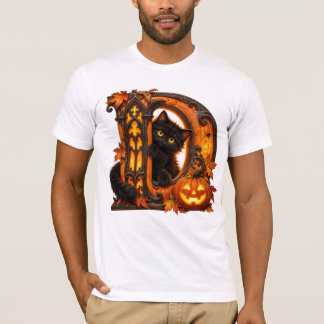 T-shirt Lettre gothique Halloween D – Citrouille effrayant
