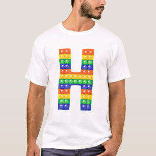 T-shirt Lettre H Alphabet majuscule Fidget Pop It Funny Ma