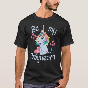 T-shirt Lettre H Be my Uniqueorn Happy Valentines Day Unic