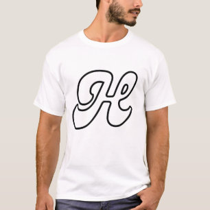 T-shirt Lettre H - Conception alphabétique personnalisée
