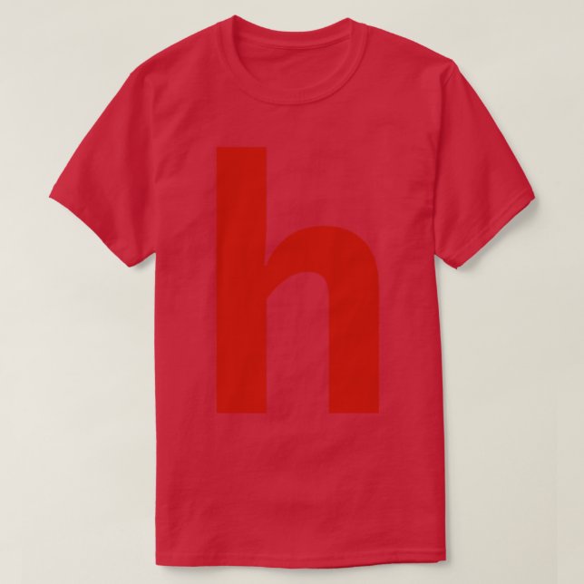 T-shirt Lettre h en texte rouge Typographie minimale (Design devant)