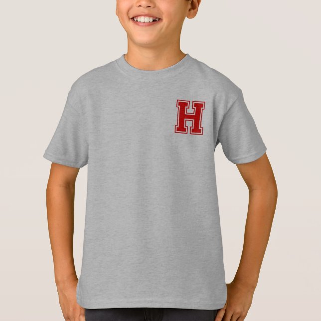 T-shirt Lettre H - Nom initial Alphabet Monogramme (Devant)