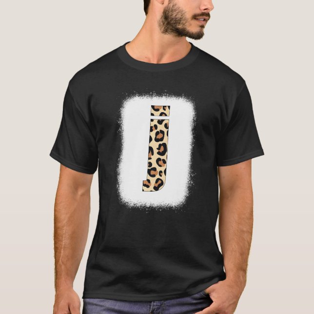 T-shirt Lettre imprimable J Lettre initiale J Leopard B (Devant)
