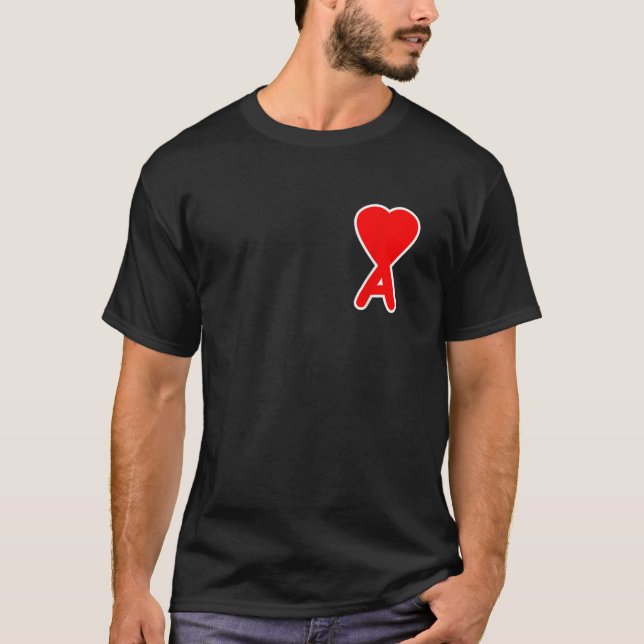 T-shirt Lettre initiale A Coeur Valentine s Day Matching C (Devant)
