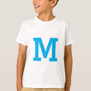 T-shirt LETTRE INITIALE Bleue Personnalisée Minimale Moder