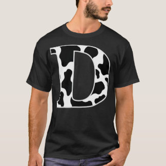 T-shirt Lettre initiale D en noir et blanc