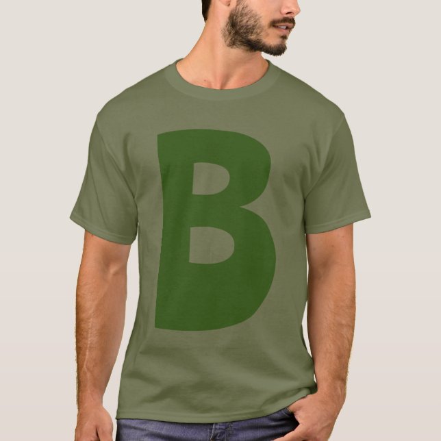 T-shirt LETTRE INITIALE Élégante MONOGRAPHIQUE VERT (Devant)