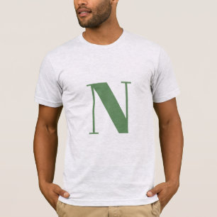 T-shirt Lettre initiale   Monogramme Moderne Tendance Sage