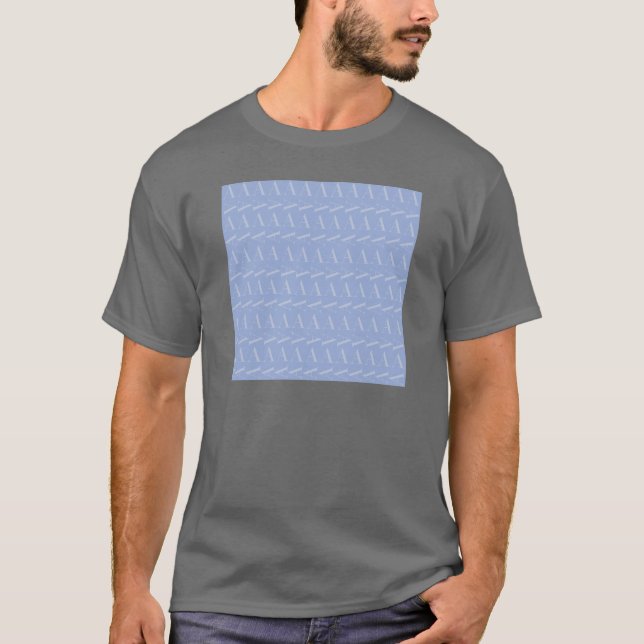T-shirt LETTRE INITIALE MONOGRAPHIQUE A Bleu (Devant)