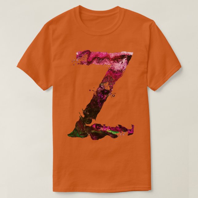 T-shirt LETTRE INITIALE PEINTE colorée Z (Design devant)