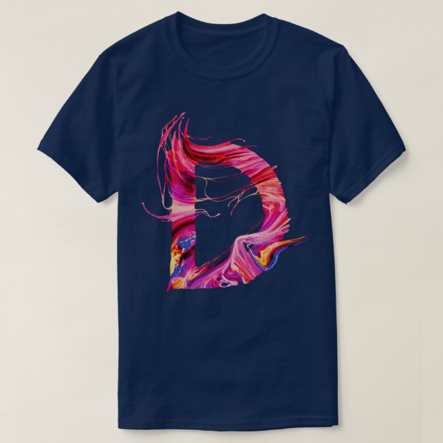 T-shirt Lettre initiale peinte couleur D (Design devant)