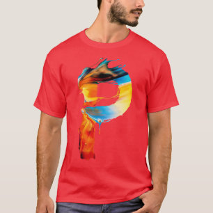 T-shirt Lettre initiale peinte couleur P