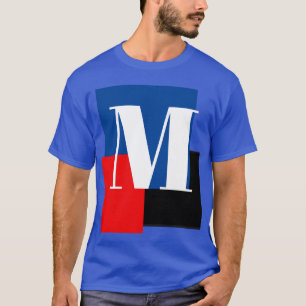 T-shirt Lettre initiale royale profonde Monogramme moderne