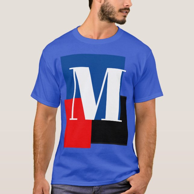 T-shirt Lettre initiale royale profonde Monogramme moderne (Devant)