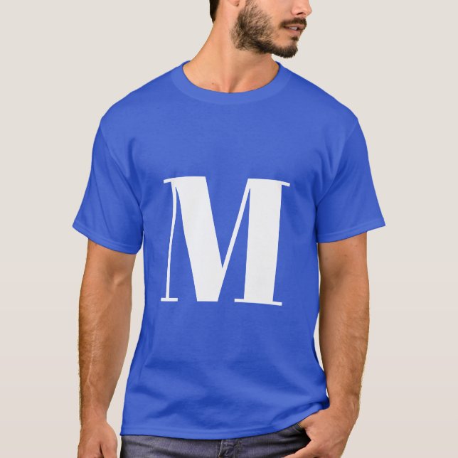 T-shirt Lettre initiale royale profonde Monogramme moderne (Devant)