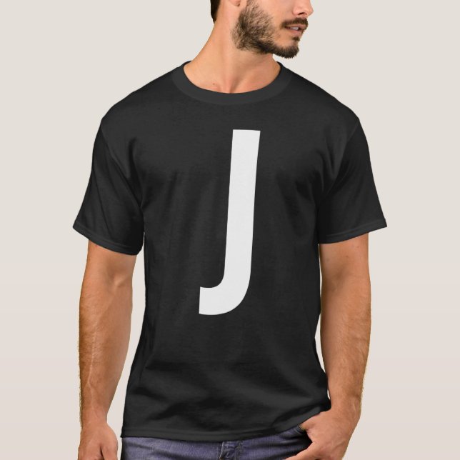 T-SHIRT LETTRE J ALPHABET MONOGRAM INITIAL (Devant)